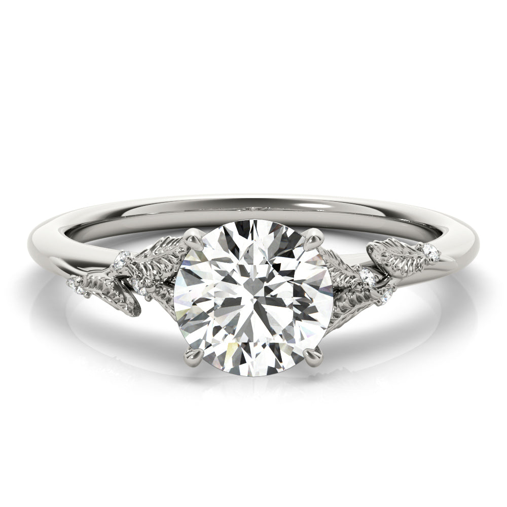 14K White Gold 1ct Round Diamond Solitaire Ring