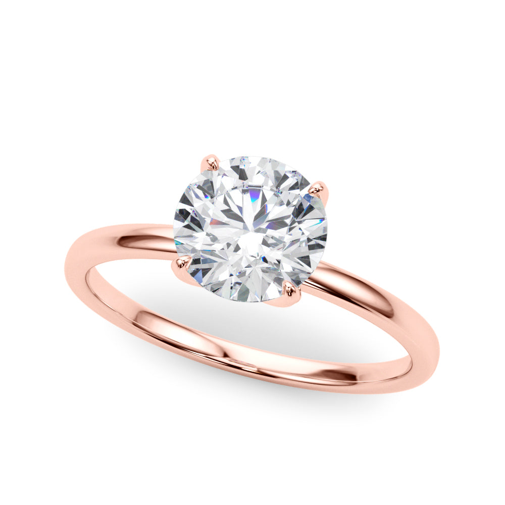 18K Rose Gold 1ct Diamond Solitaire Engagement Ring