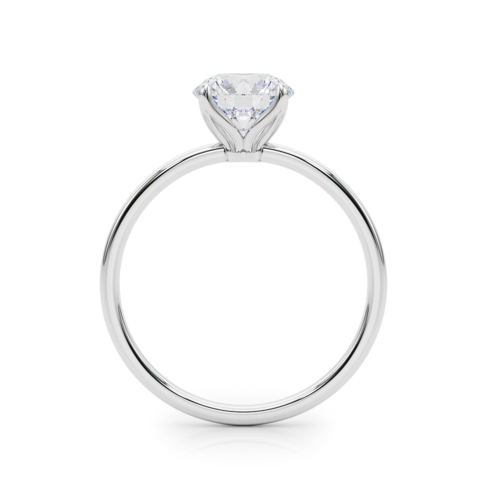 14K White Gold 1 CT Round Diamond Engagement Ring