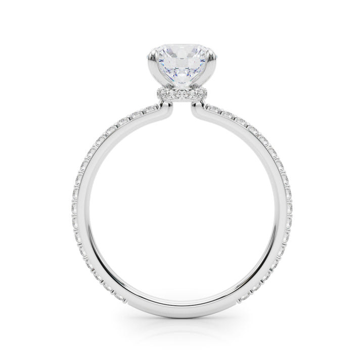 14K White Gold 1 CT Diamond Halo Engagement Ring