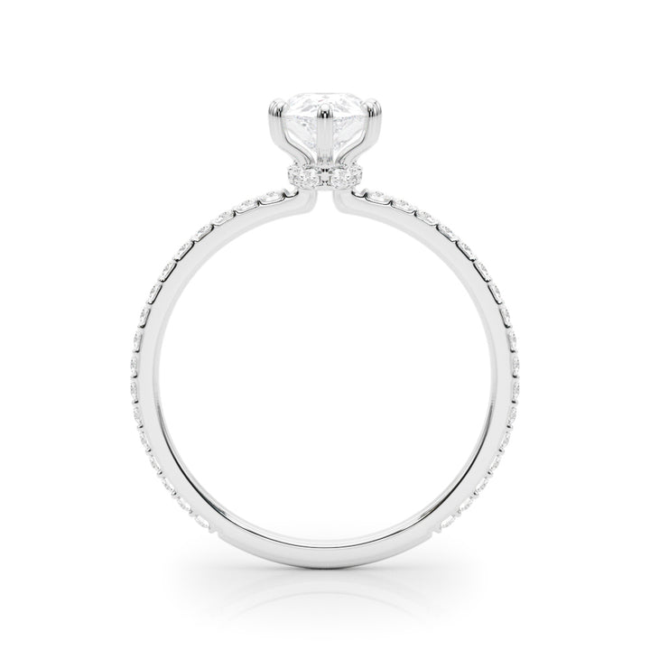 14K White Gold Diamond Halo Engagement Ring - 1/3 ctw