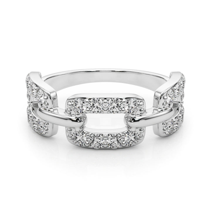 Platinum Round Diamond Fashion Statement Ring