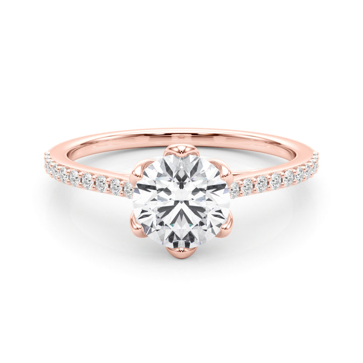 14K Rose Gold 1 CT Diamond Engagement Ring