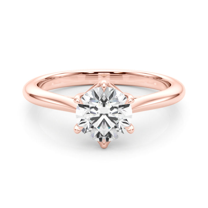 18K Rose Gold 1ct Round Diamond Solitaire Ring
