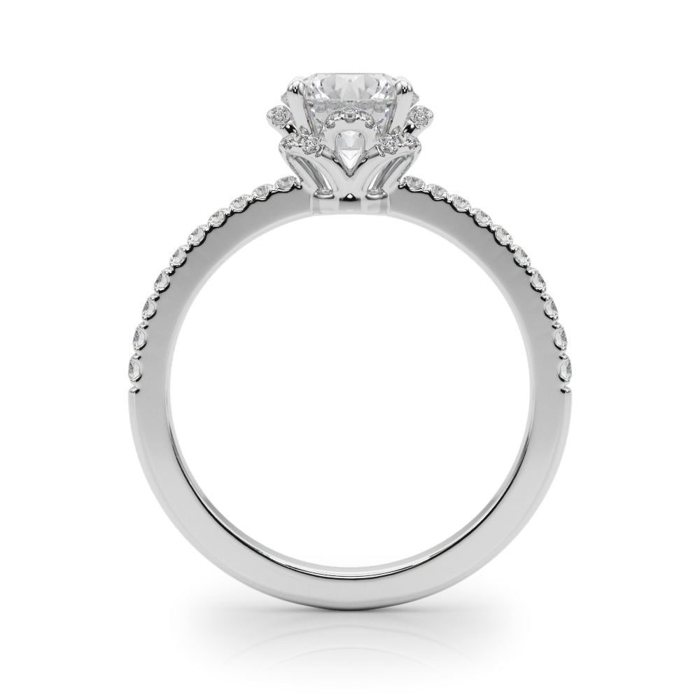 Platinum 1.25 ctw Round Diamond Halo Engagement Ring