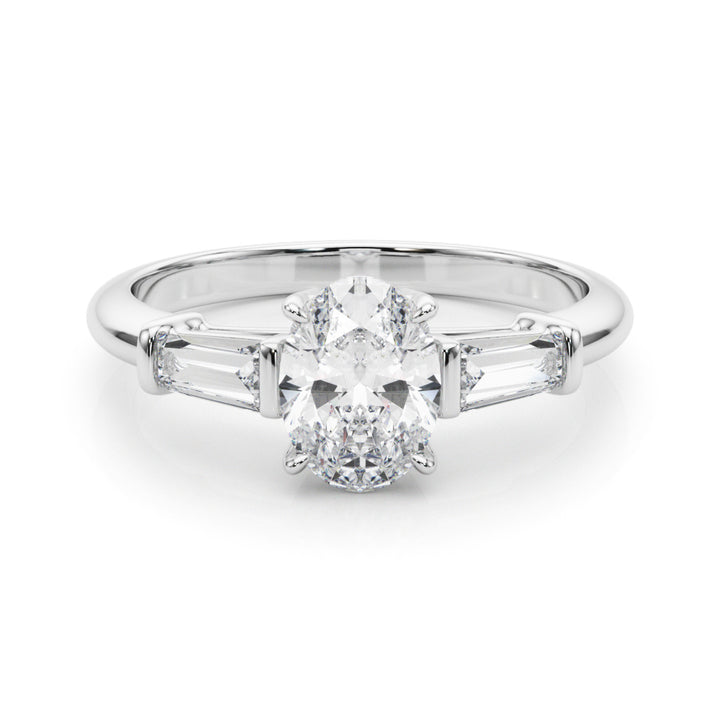 Platinum Oval Diamond Engagement Ring 0.5 CT