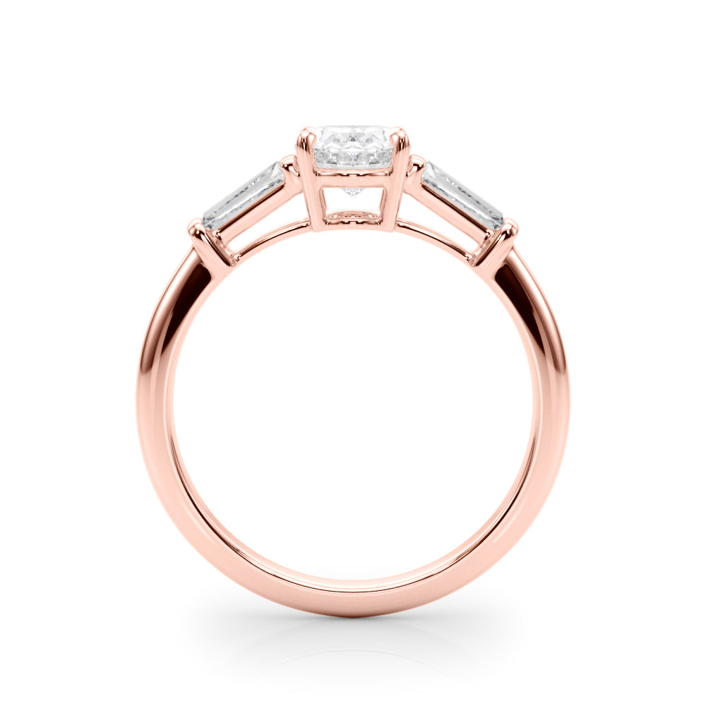 18K Rose Gold Oval Diamond Engagement Ring