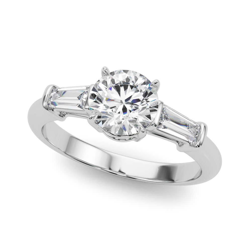 14K White Gold Round Diamond Engagement Ring