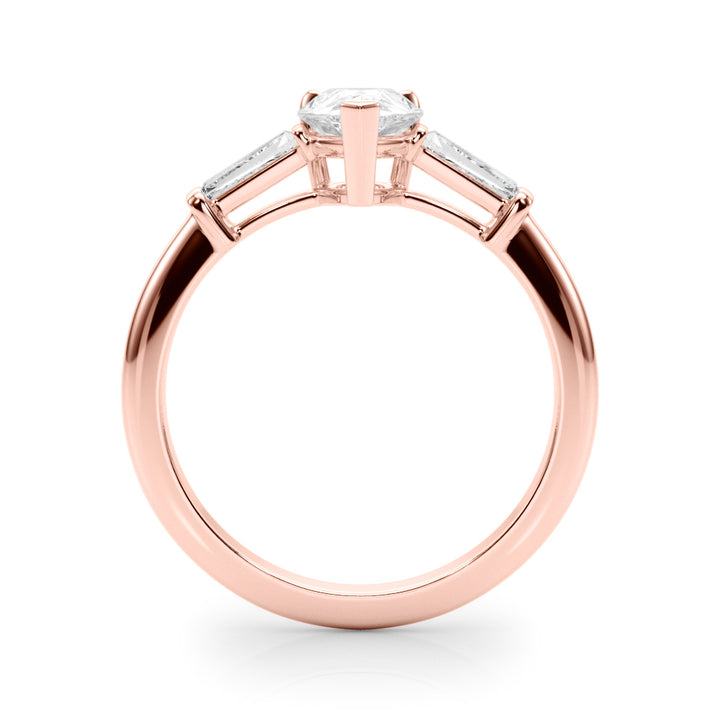 14K Rose Gold Taper Baguette Diamond Ring