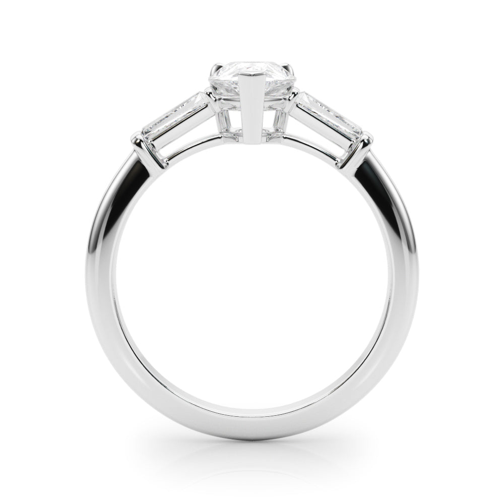 18K White Gold Taper Baguette Diamond Engagement Ring