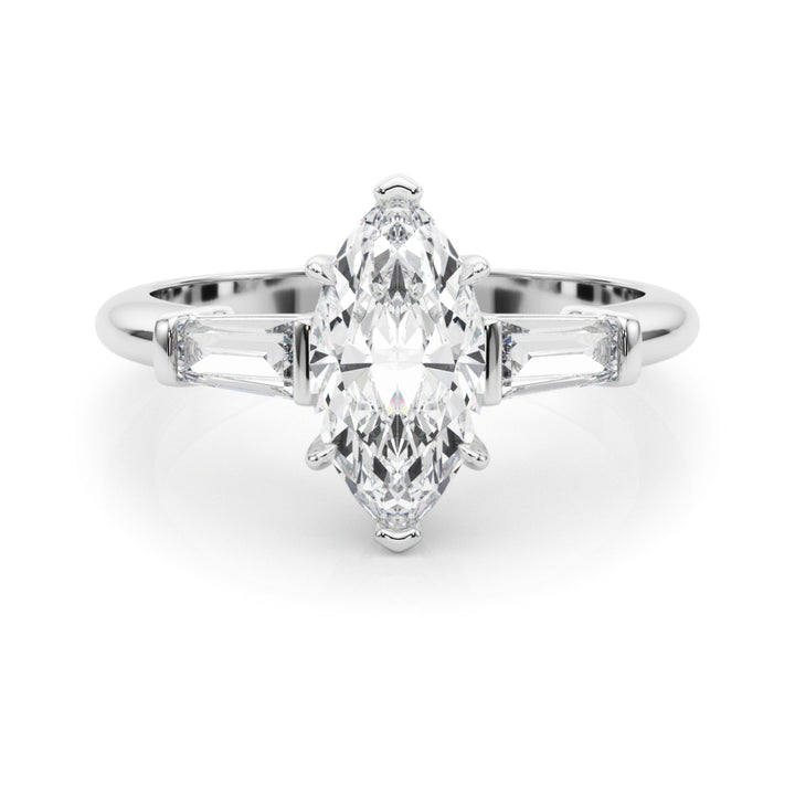 18K White Gold Marquise Diamond Engagement Ring