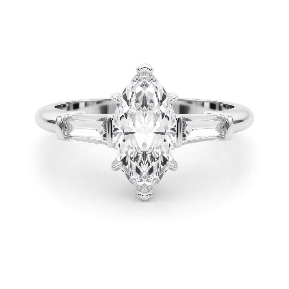 Platinum Marquise Diamond Engagement Ring 1/2 CT