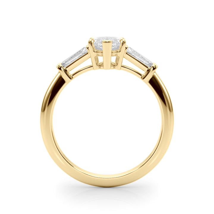 18K Yellow Gold Marquise Diamond Engagement Ring