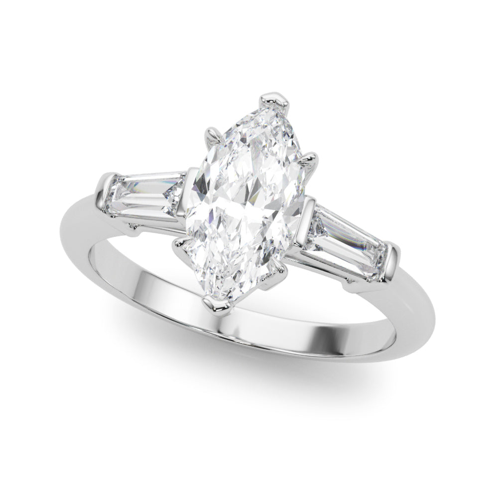 Platinum Marquise Diamond Engagement Ring 1/2 CT