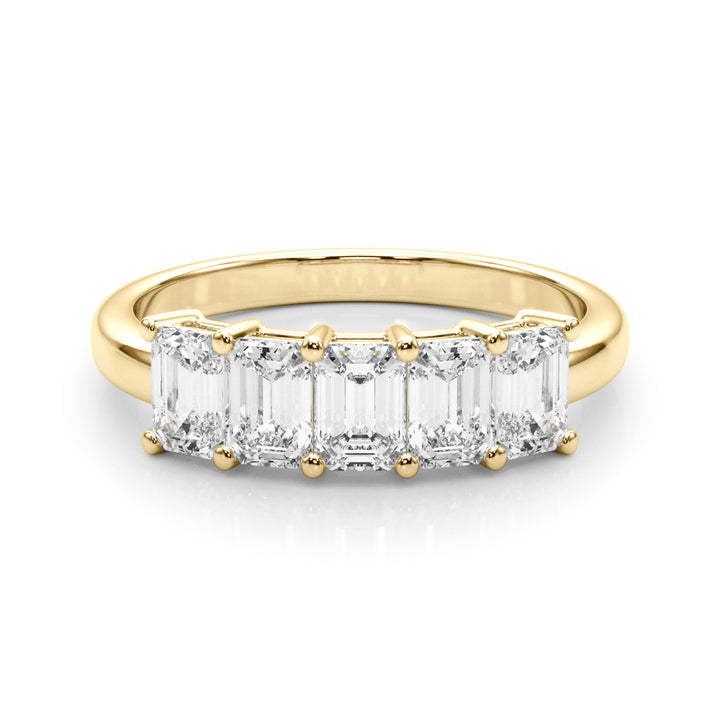 18K Yellow Gold Emerald Diamond Engagement Ring