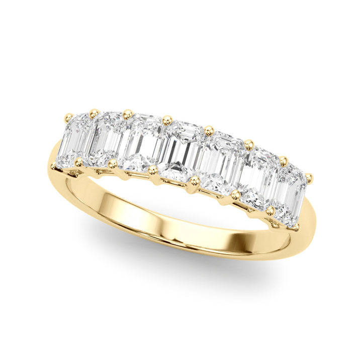 18K Yellow Gold Multi-Diamond Emerald Cut Ring
