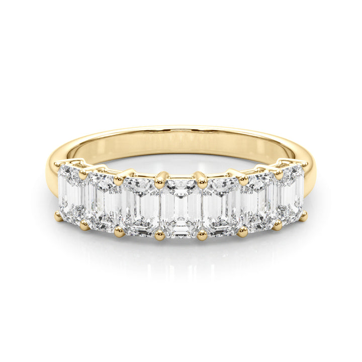 18K Yellow Gold Multi-Diamond Emerald Cut Ring