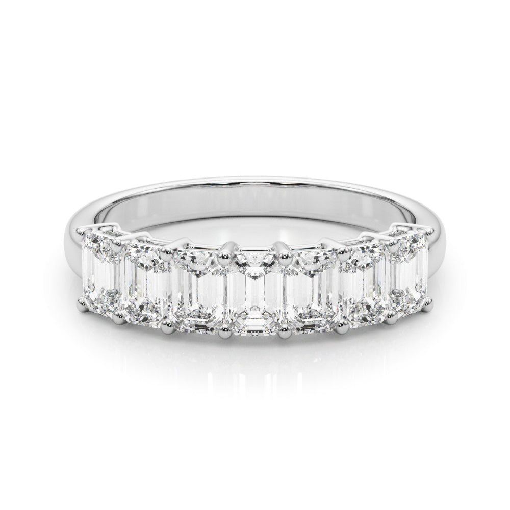 14K White Gold Emerald Diamond Engagement Ring