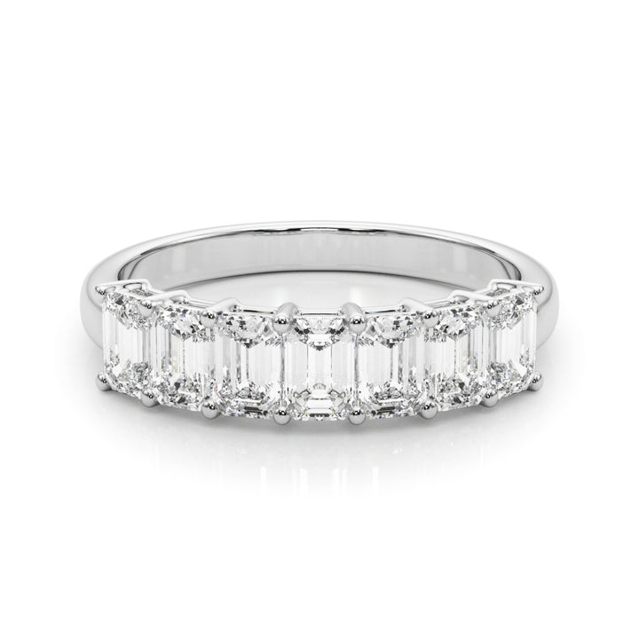 14K White Gold Emerald Diamond Engagement Ring