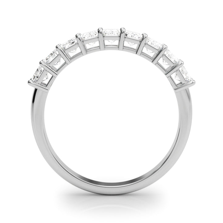Platinum White Emerald Diamond Engagement Ring
