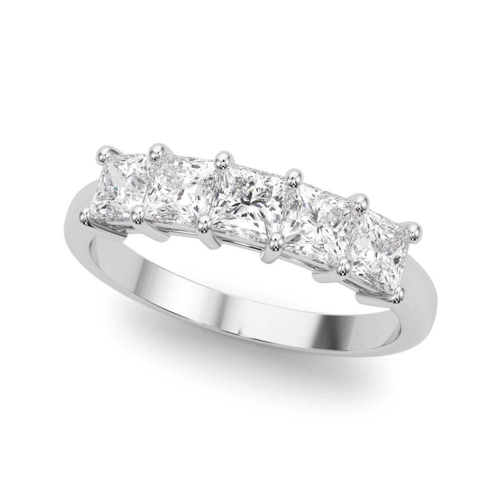 14K White Gold 7/8 ct tw Fancy Shape Diamond Wedding Ring