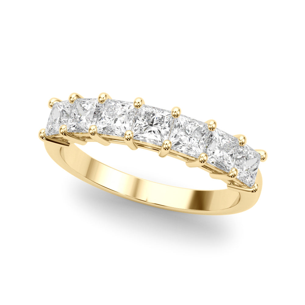 14K Yellow Gold Square Diamond Wedding Ring
