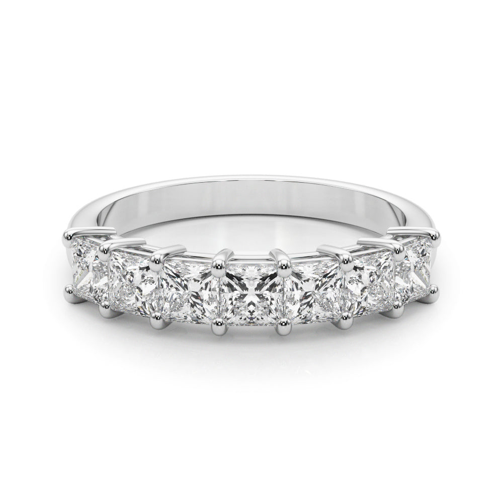 14K White Gold Square Diamond Engagement Ring