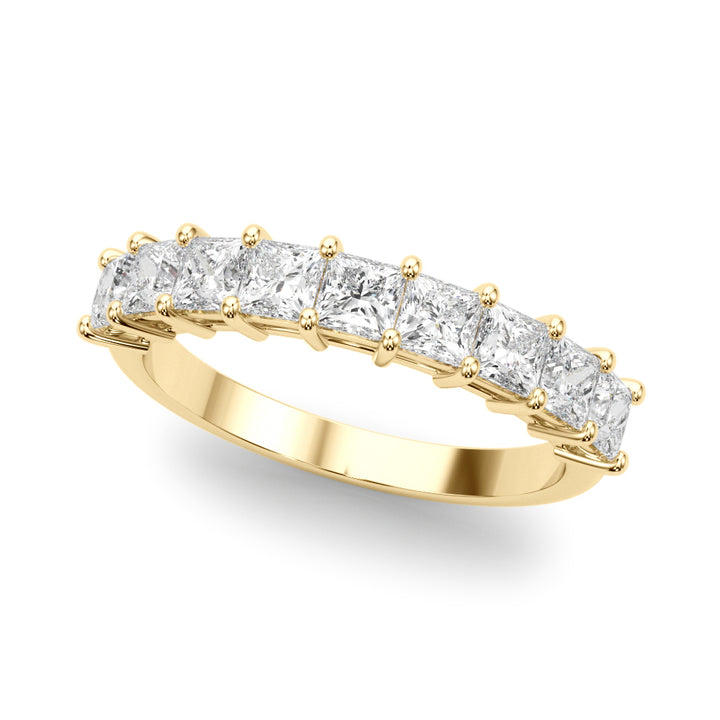 18K Yellow Gold Square Diamond Wedding Ring
