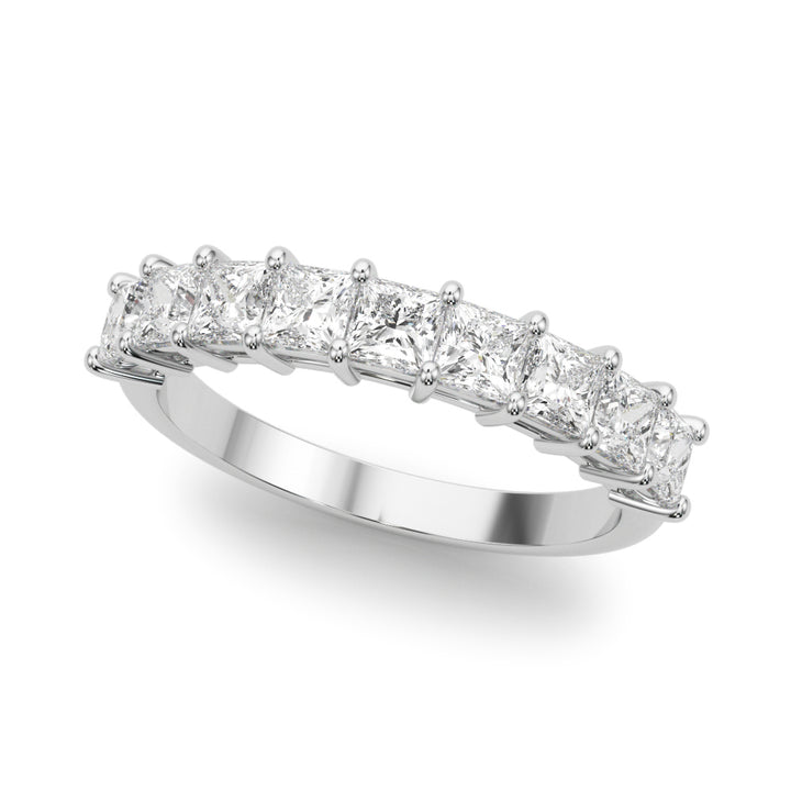 14K White Gold Square Diamond Wedding Ring