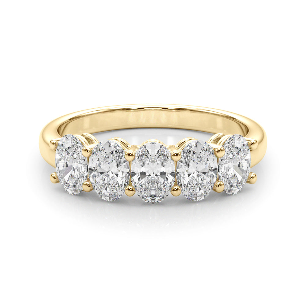 18K Yellow Gold Oval Diamond Wedding Ring
