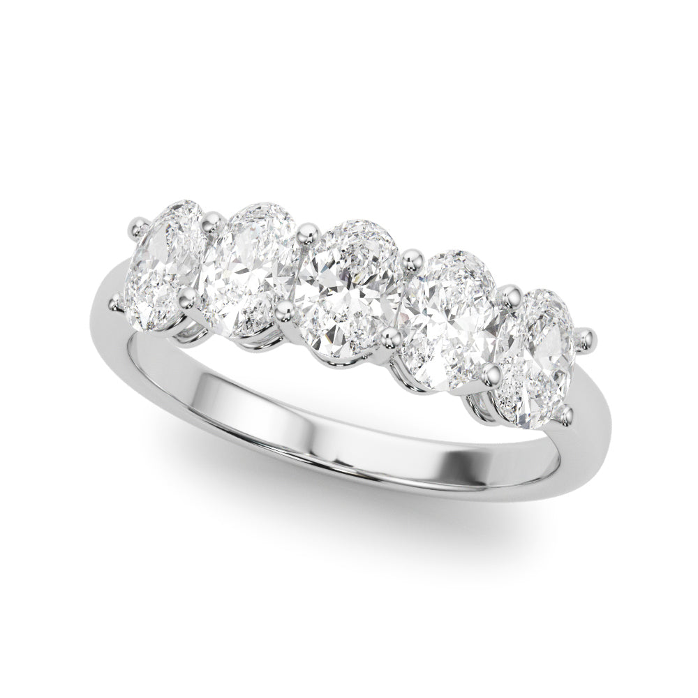 14K White Gold 1.65 ct Multi-Diamond Oval Ring