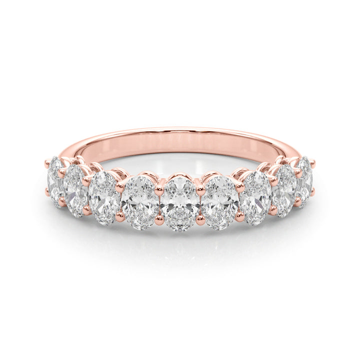 18K Rose Gold Oval Diamond Wedding Ring