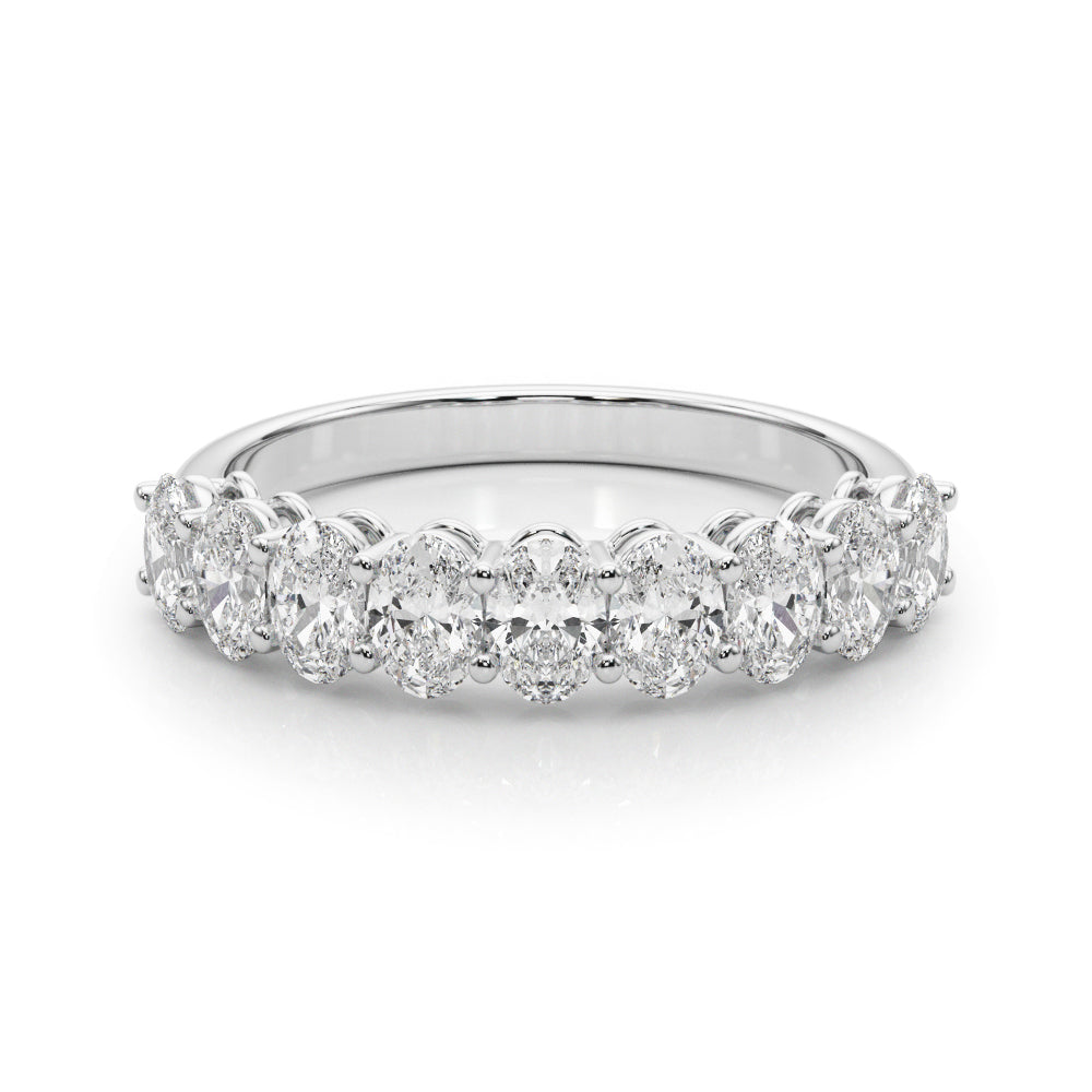 18K White Gold Oval Diamond Wedding Ring
