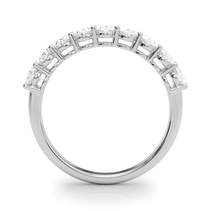 14K White Gold Oval Diamond Wedding Ring
