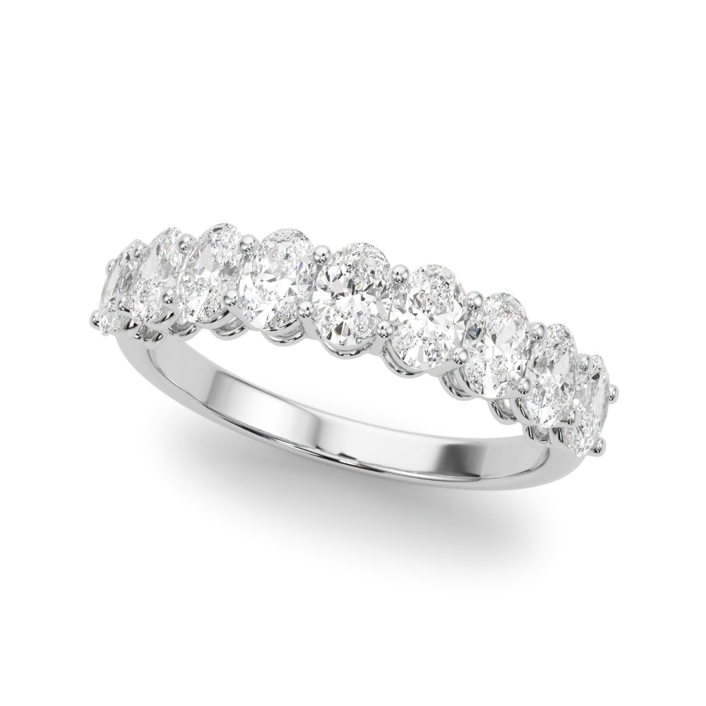 14K White Gold Oval Diamond Engagement Ring