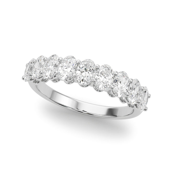 18K White Gold Oval Diamond Wedding Ring