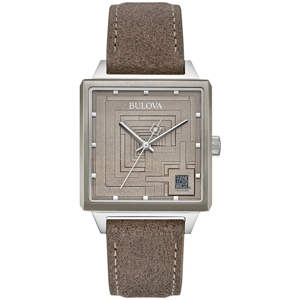 Bulova Stainless Steel Frank Lloyd Wright Mens Watch