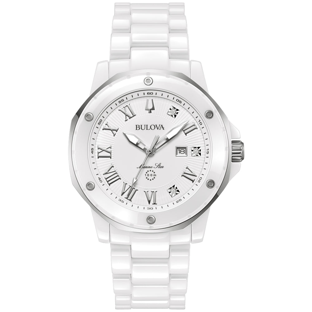 Bulova Stainless Steel & Ceramic Marc Anthony Ladies Watch