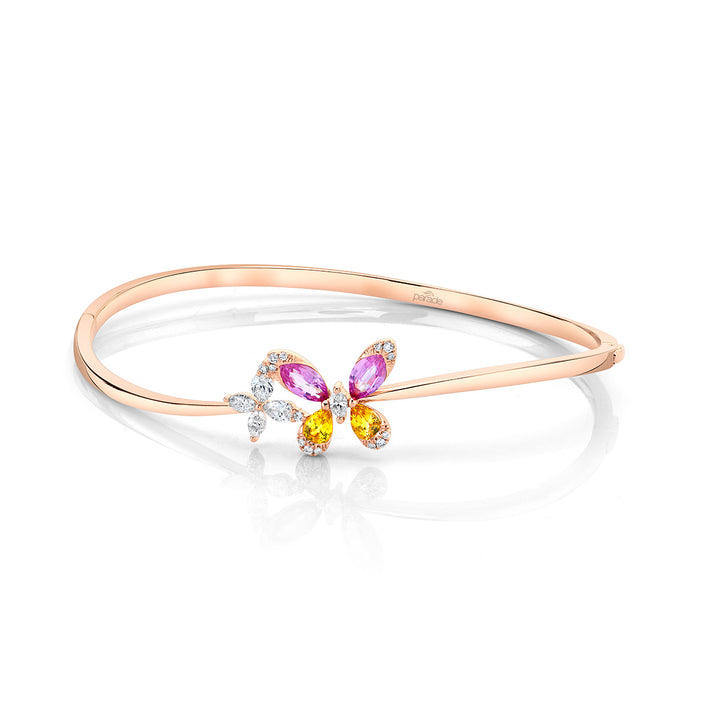 Yellow Sapphire & Diamond Bangle Bracelet
