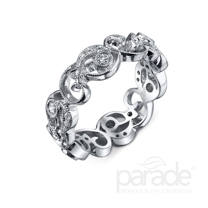 Diamond Milgrain Band