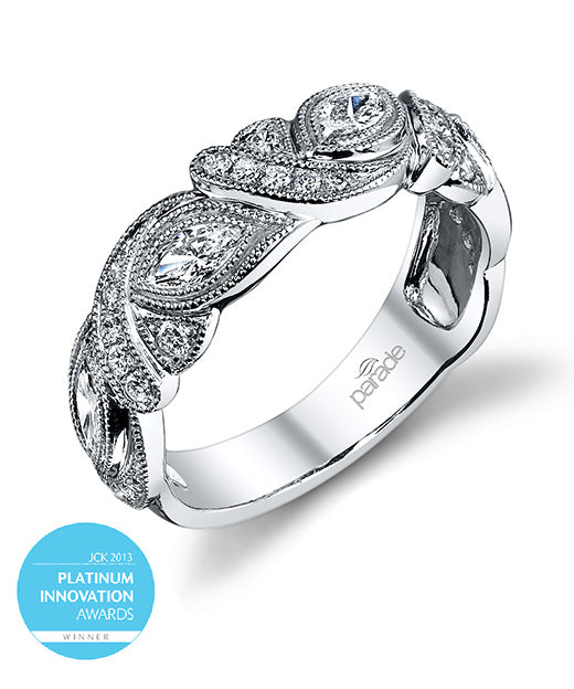 Marquise Diamond Art Deco Wedding Band