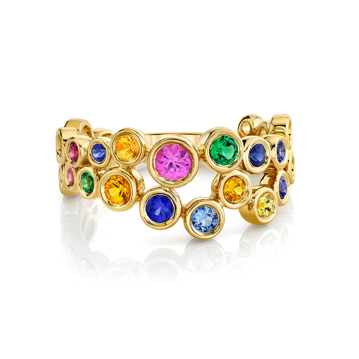 Multicolor Sapphire & Tsavorite Band