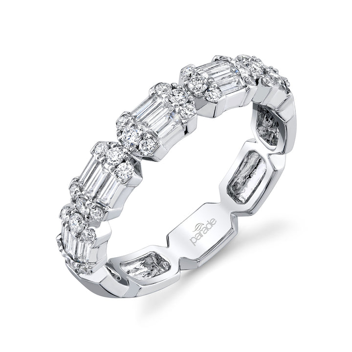 Round & Baguette Diamond Band