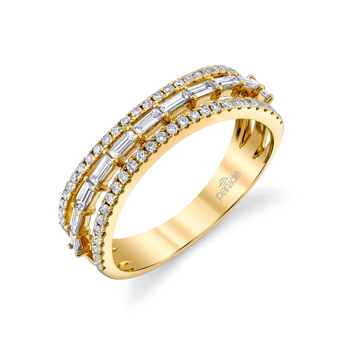 Round & Baguette Diamond Band