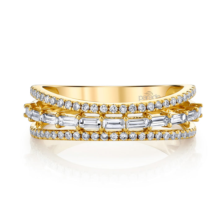 Round & Baguette Diamond Band