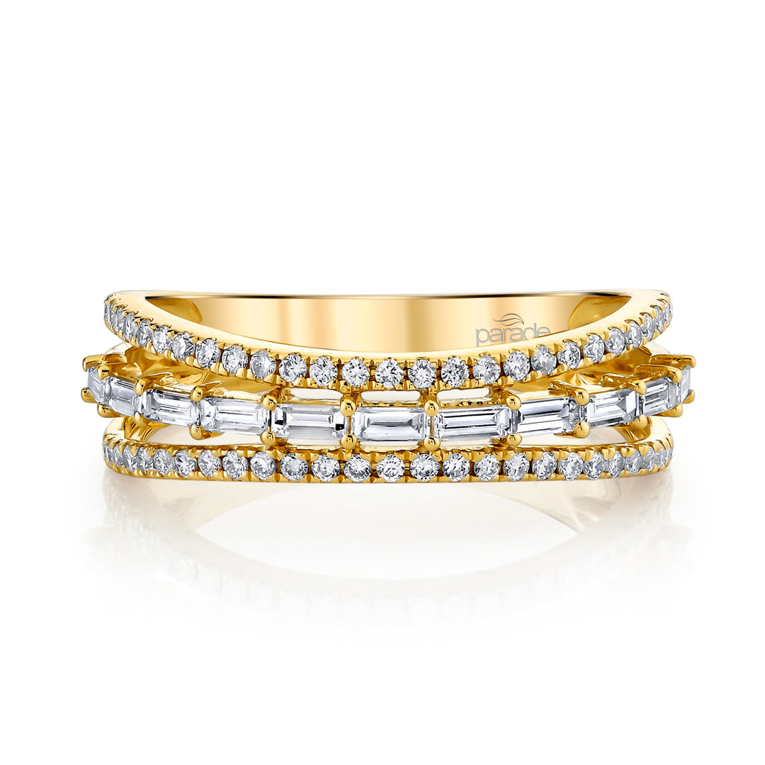 Round & Baguette Diamond Band