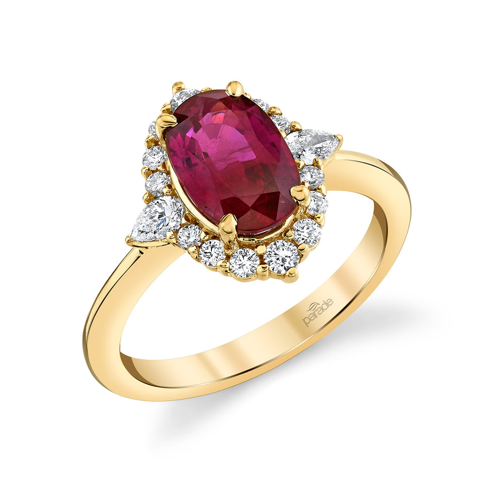 Ruby & Diamond Halo Ring