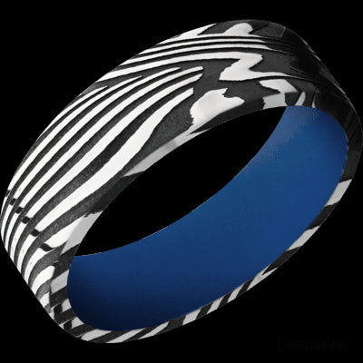 7 mm wide Flat Sunset band featuring a Royal Blue sleeve.