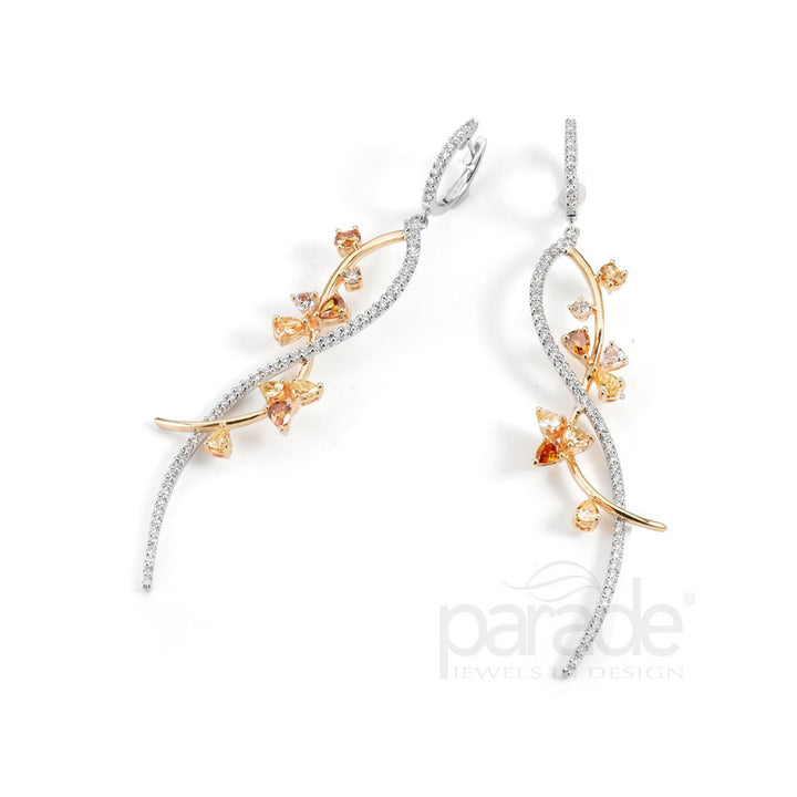 Fancy Color Diamond Twist Earrings