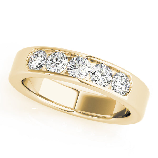 14K Yellow Gold Multi-Diamond Wedding Band